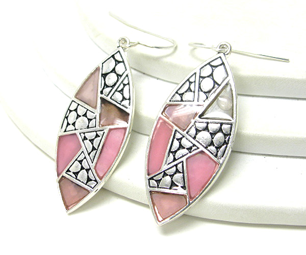 Shell mosaic arrohead earring