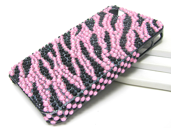 Zebra pattern glittering cellphone case - hard case for apple iphone 4 or 4s 
