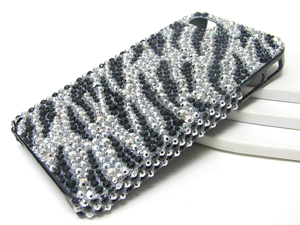 Zebra pattern glittering cellphone case - hard case for apple iphone 4 or 4s 
