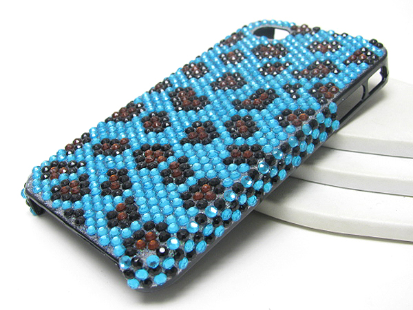 Leopard pattern glittering cellphone case - hard case for apple iphone 4 or 4s 