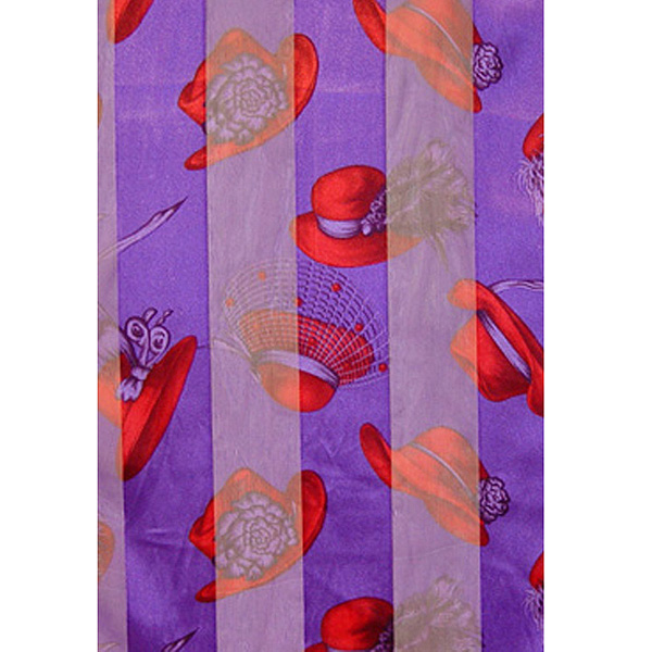 Red hats theme satin stripe print scarf - 13x60 inch - 100% polyester