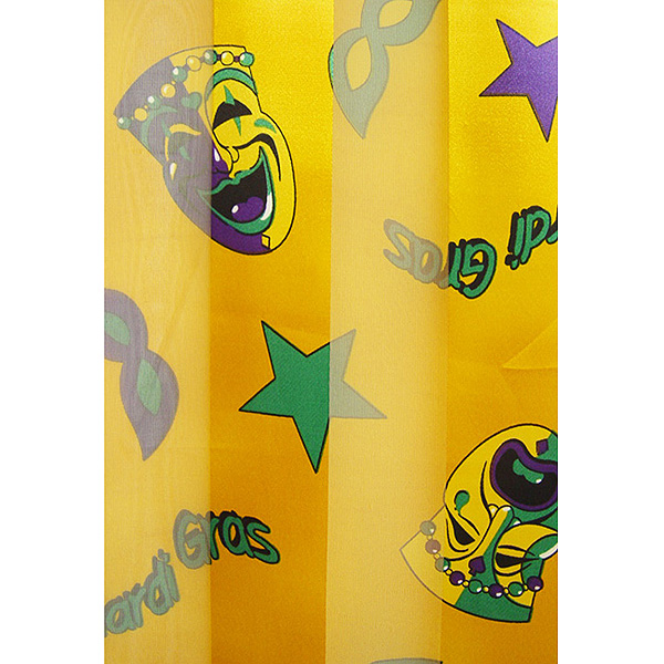 Mardi gras theme satin stripe print scarf - 13x60 inch - 100% polyester