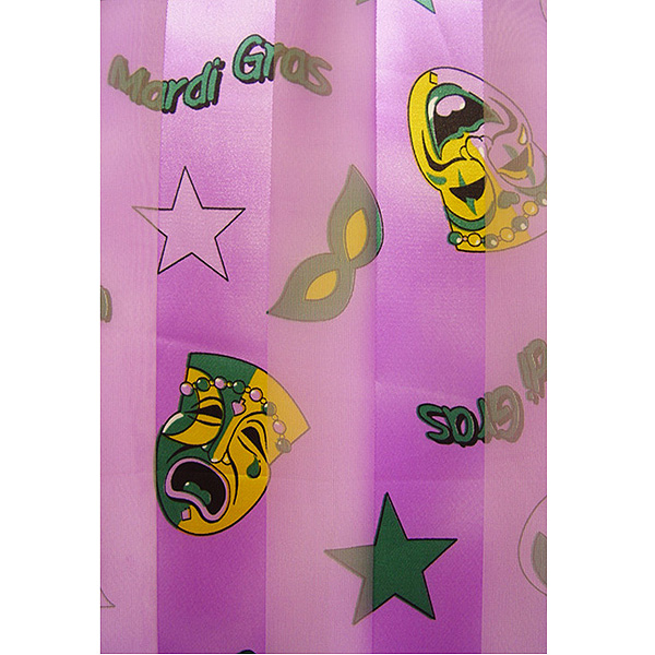 Mardi gras theme satin stripe print scarf - 13x60 inch - 100% polyester