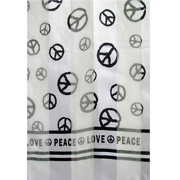 Peace theme satin stripe print scarf - 13x60 inch - 100% polyester