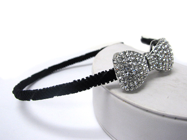 Crystal stud ribbon accent headband