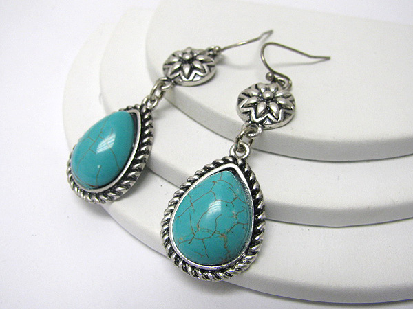 Turquoise tear drop earring