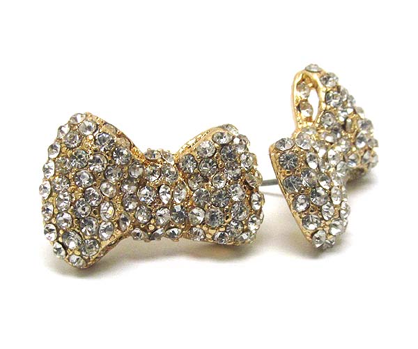 Crystal stud bow earring