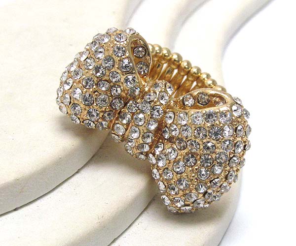 Crystal stud bow ring