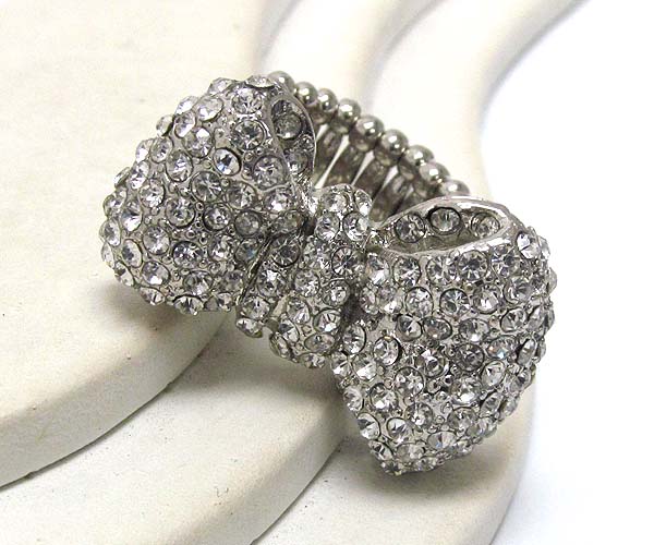 Crystal stud bow ring