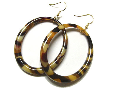 Animal skin pattern acryl hoop earring - hoops