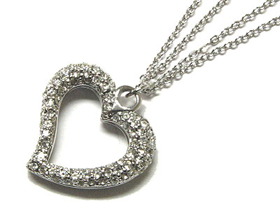 Crystal open heart necklace