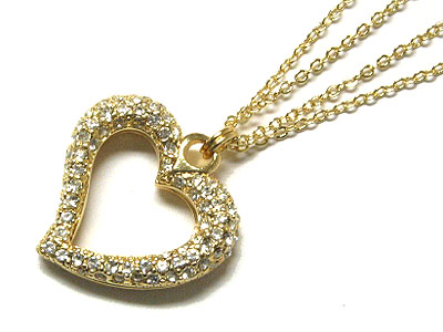 Crystal open heart necklace