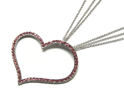 Crystal open heart necklace