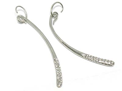 Crystal deco crooked bar earring