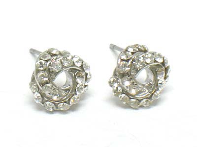 Crystal round link earring