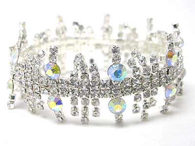 Crystal deco rhine stone stretch bracelet