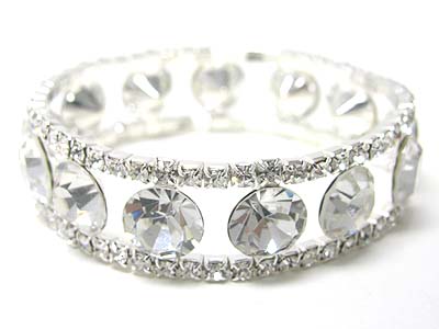 Crystal and rhine stone stretch bracelet