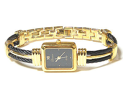 Color cable bangle watch