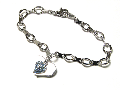 Double heart crystal bracelet