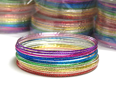 Dozen special -18 pieces of rainbow color thin bangle bracelet set mens jewelry