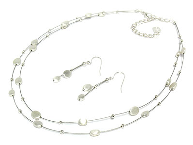 Double wire necklace and earring set