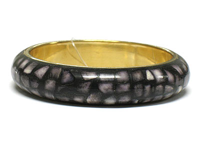 Marblic mosaic and metal bangle bracelet