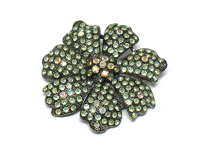 Crystal flower brooch