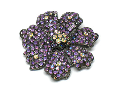 Crystal flower brooch