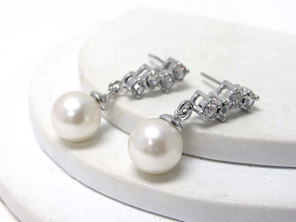 Crystal and pearl drop earring