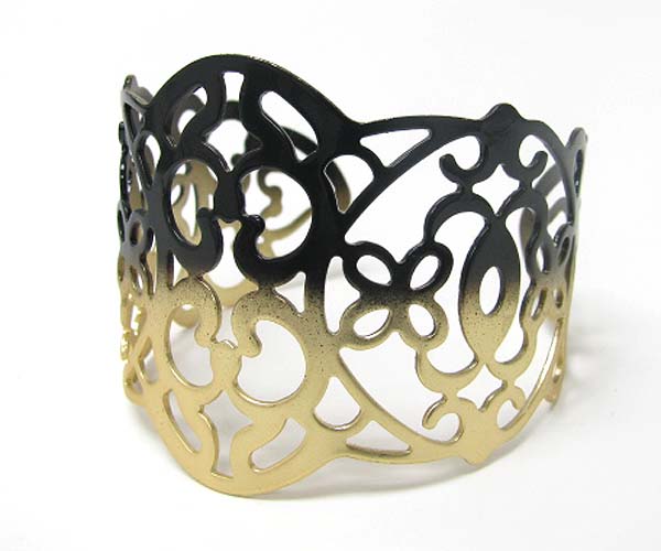 Color faded metal filigree bracelet