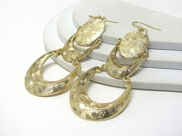 Textured metal drop earring