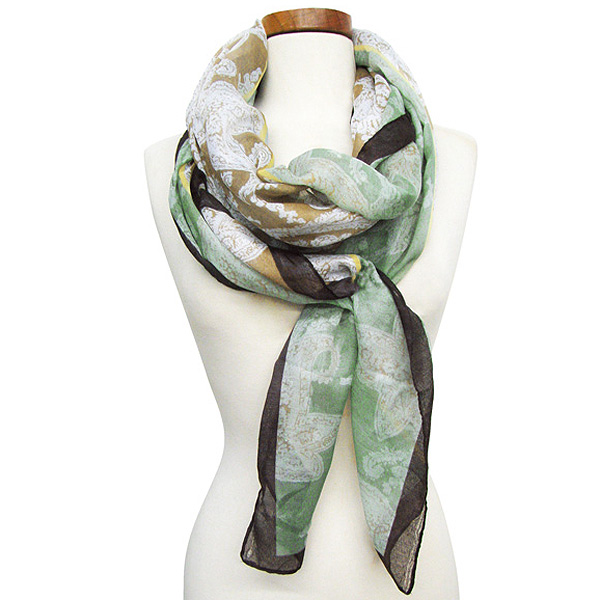 100% polyester oversized two tone paisley spring fashion scarf