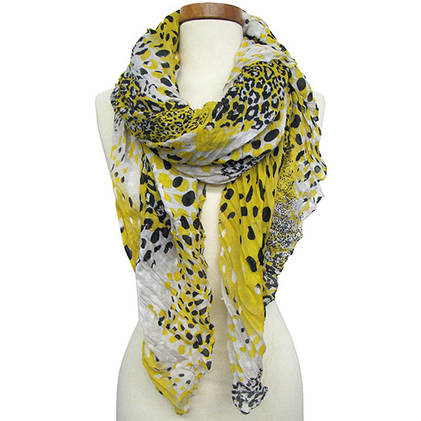 100% polyester oversized abstract animal print spring fashion scarf