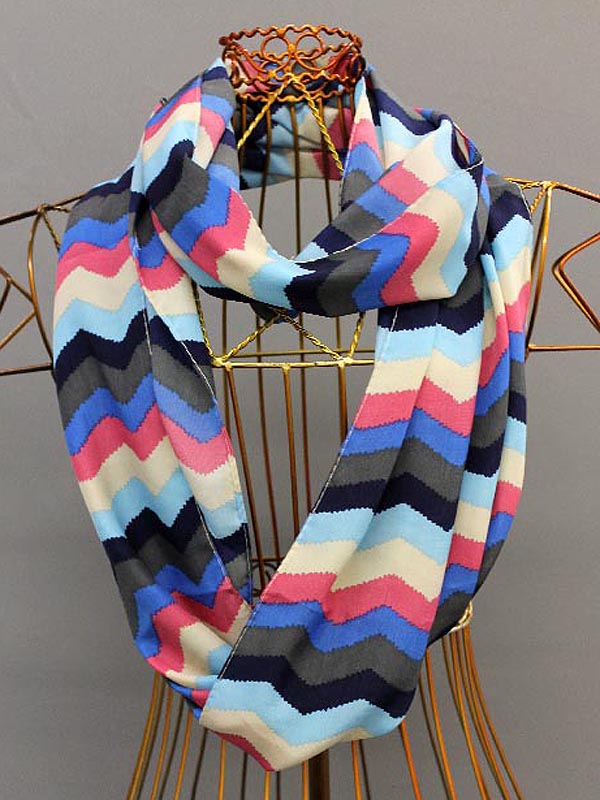 Wide chevron infinity scarf