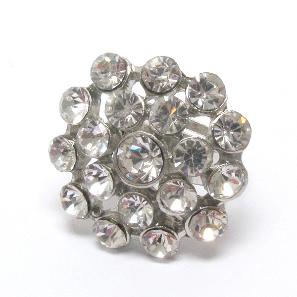 Multi crystal deco adjustable flower ring