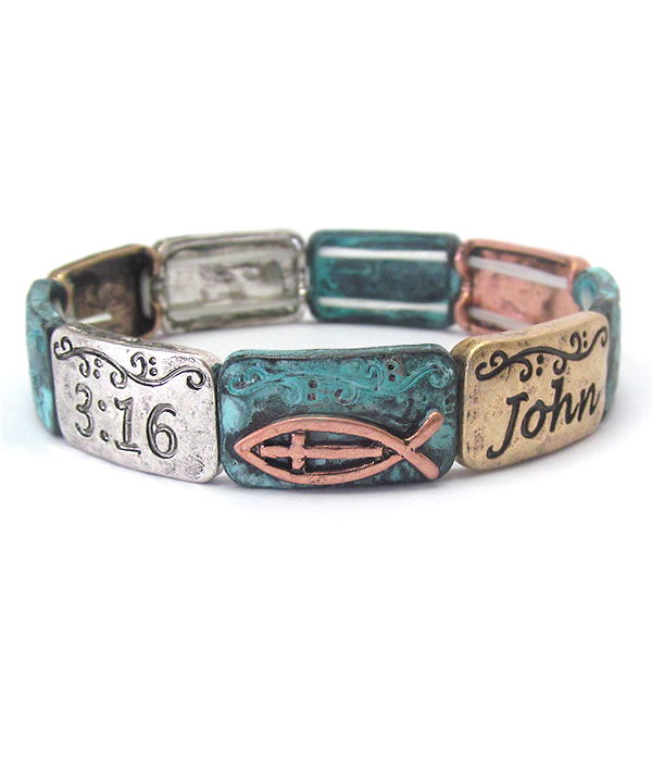 Religious inspiration stretch bracelet - john 3:16