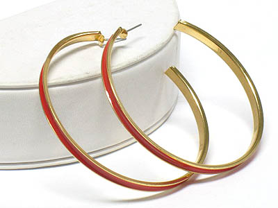 Colored metal hoop earring - hoops