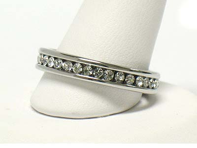 Crystal simple line ring