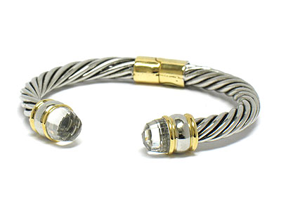 Color edged cable cuff bangle