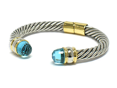 Color edged cable cuff bangle