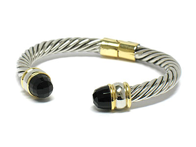 Color edged cable cuff bangle