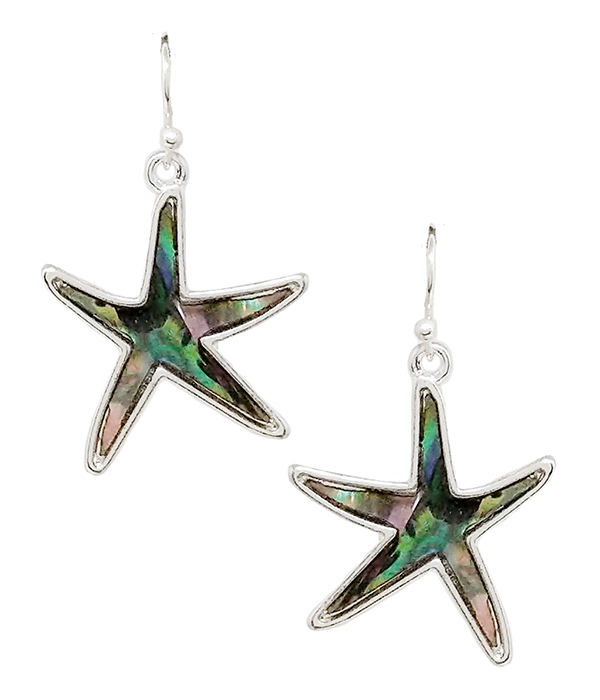 Sealife theme abalone starfish earring