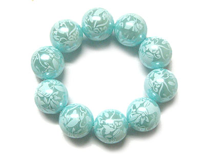 Flower deco beads ball stretch bracelet