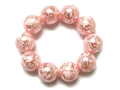 Flower deco beads ball stretch bracelet