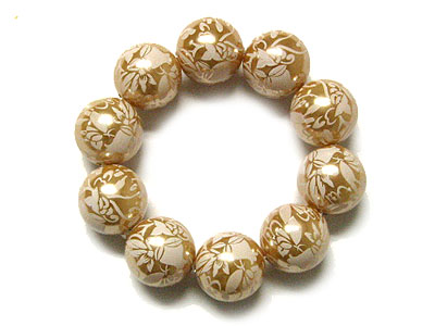 Flower deco beads ball stretch bracelet