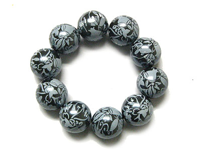 Flower deco beads ball stretch bracelet