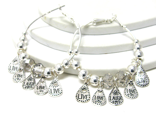 Live love laugh casting charm dangle earring