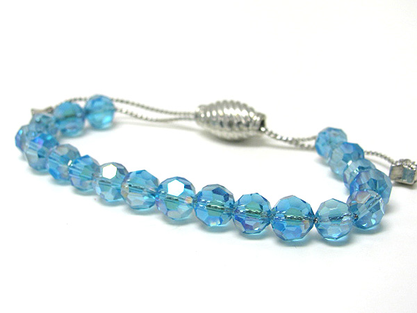 Facet glass beads bracelet