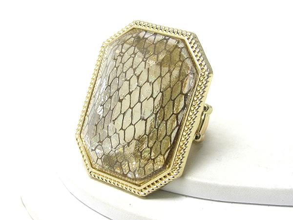 Large mesh glass stone stretch ring 