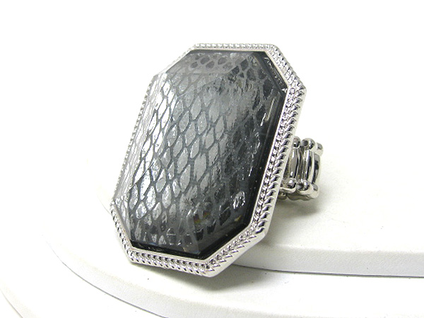 Large mesh glass stone stretch ring 